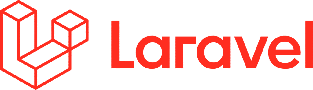 Laravel logo on red background, representing innovative eCommerce development for Shopify and WooCommerce solutions.