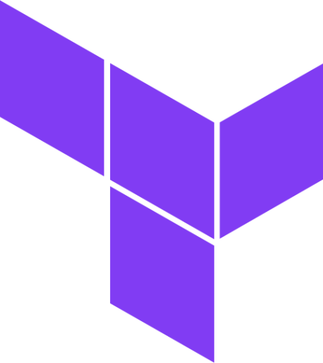 Purple geometric "T" shape representing modern Infrastructure as Code services in DevOps.