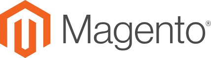 Magento logo in orange and grey, representing eCommerce development for Shopify and WooCommerce solutions.