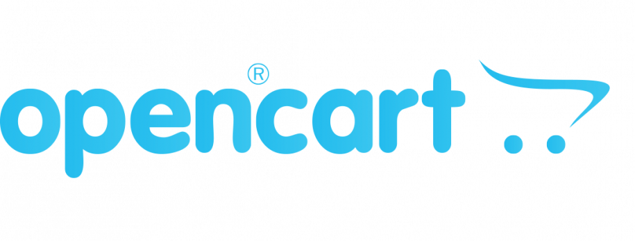 OpenCart logo featuring a stylized font and shopping cart icon, representing eCommerce solutions for online retailers.